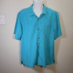 Tommy Bahama silk Hawaiian shirt with bamboo patterns embossed